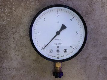 МТП-160, МП4-У, Манометр загальнотехнічний 6 кгс/см2 (0,6МПа,600 кПа) Ф160 мм М20*1,5 радіальний (ссор-НОВНІ!) ГОСТ 2405-80 фото